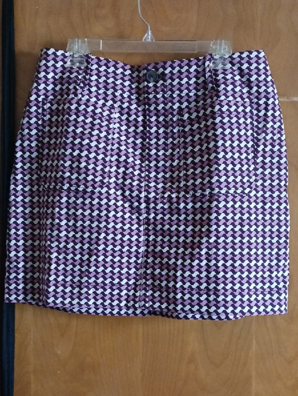 Maeve Purple & White Patterned Mini Skirt